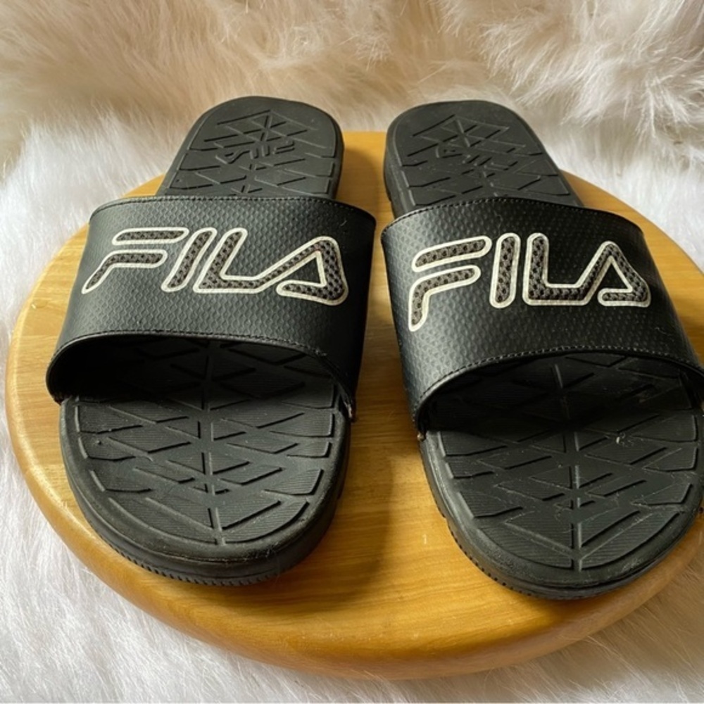 Fila Shoes Sandal’s Mens Size 12 Slip On Slides Black‎